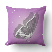 Delicate Butterfly In Lilac Square Throw Pillow