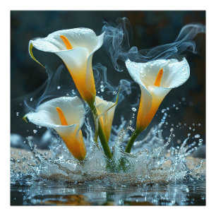 Delicate calla lilies photo print