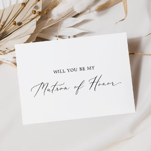 Delicate Calligraphy Matron of Honour Proposal Car Invitation