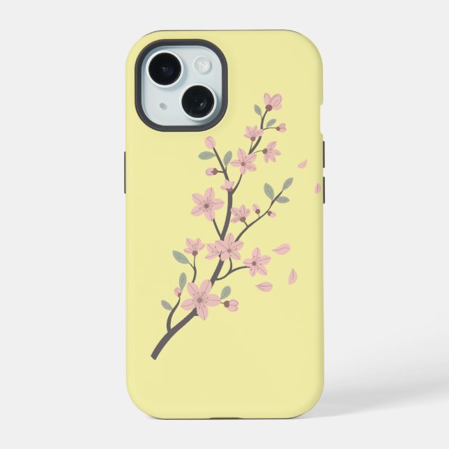 Delicate Cherry Blossom Branch Illustration (Verso)