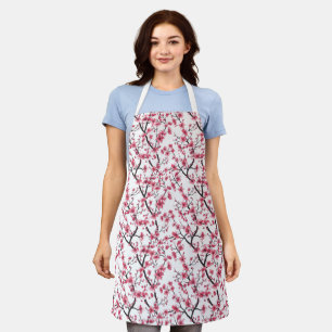 Delicate Cherry Blossom Pattern Apron