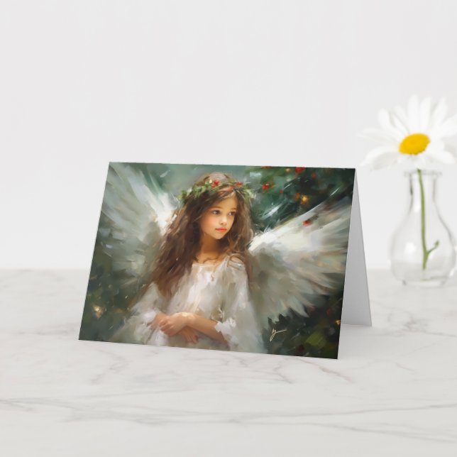 Delicate Christmas Angel Christmas Card (Small Plant)