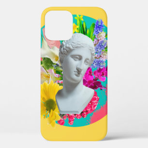Delicate. Collage with plaster head statue isolate iPhone 12 Case