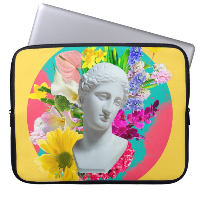 Delicate. Collage with plaster head statue isolate Laptop Sleeve (Front)