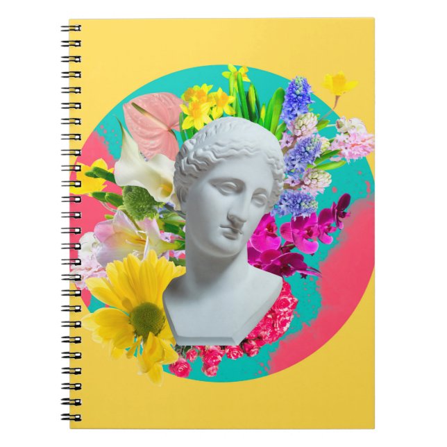 Delicate. Collage with plaster head statue isolate Notebook (Front)