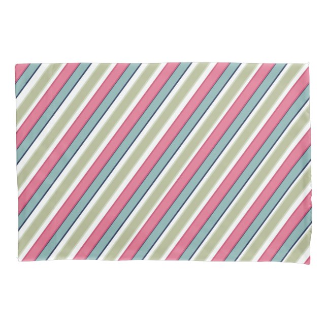 Delicate colour stripes pillowcase (Front)