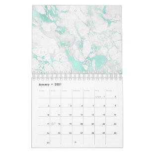 Delicate Coral Clouds Art Navy Blue Sky Pastel Calendar