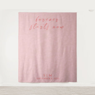 Delicate Coral Wedding Photo Backdrop Tapestry