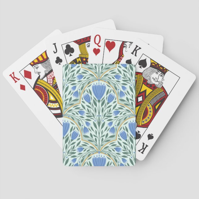 Delicate cornflowers playing cards (Back)