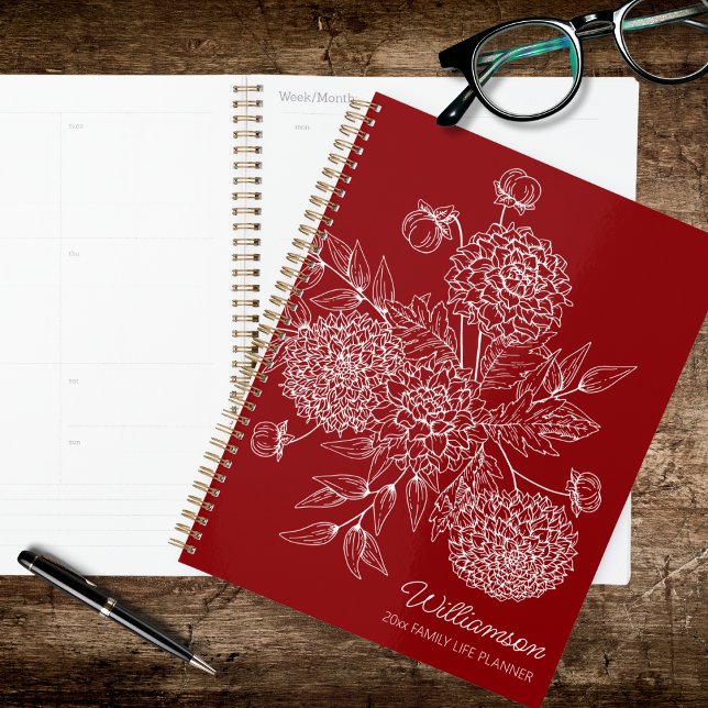 Delicate Country Flower Line Illustration Planner (Creator Uploaded)