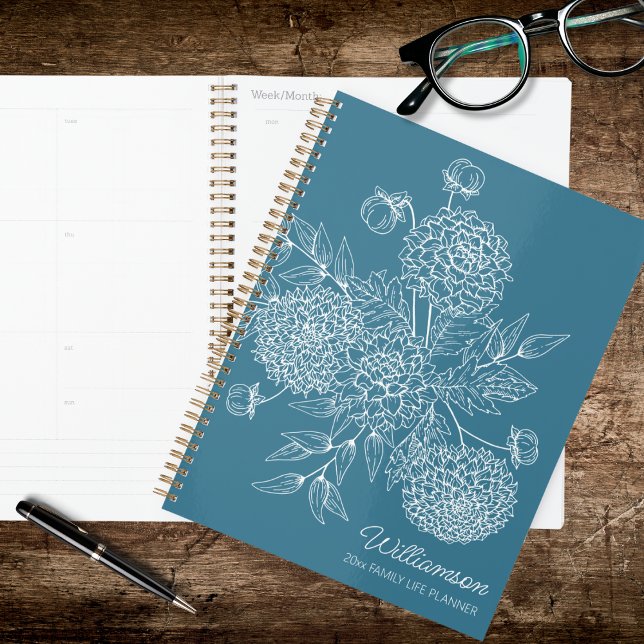 Delicate Country Flower Line Illustration Planner (Creator Uploaded)