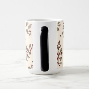 Delicate Cream Botanical Foliage Pattern Magic Mug