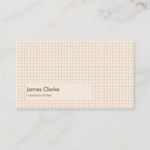 Delicate Creamy Brown Checkered Pattern Business Card