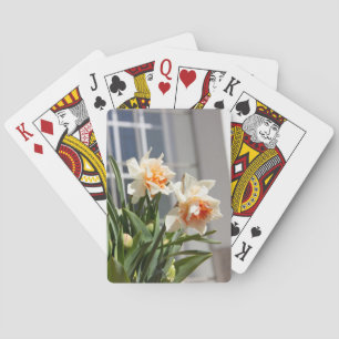 Delicate cute daffodils spring   playing cards