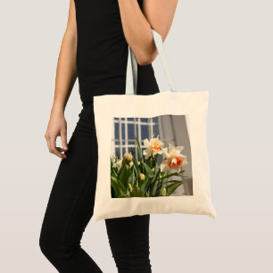 Delicate cute daffodils spring tote bag