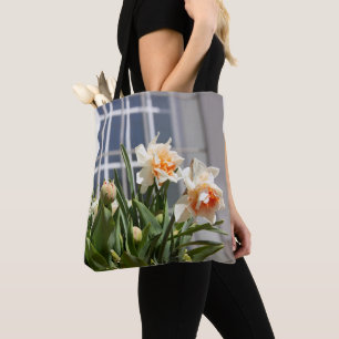 Delicate cute daffodils spring   tote bag