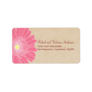 Delicate Daisies Address Labels, Pink Label