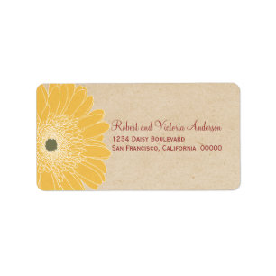 Delicate Daisies Address Labels, Yellow Label