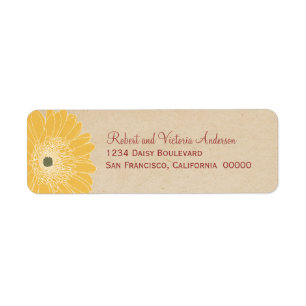 Delicate Daisies Return Address Labels, Yellow