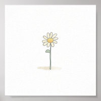 Delicate Daisy Illustration - Simple Sweet Flower