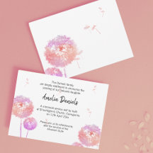 Delicate Dandelion Funeral Announcement Card
