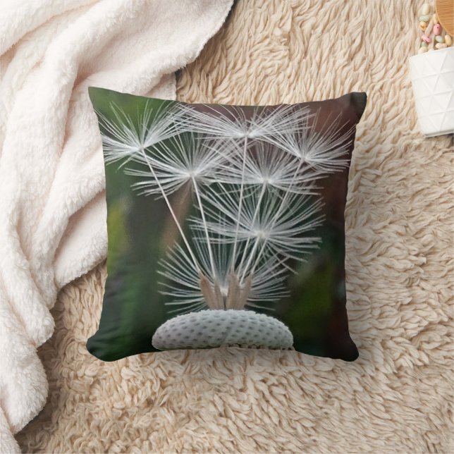Delicate Dandelion Seeds  Throw Pillow (Blanket)