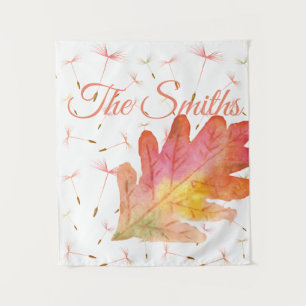 Delicate Dandelions & Autumn Leaf Tapestry