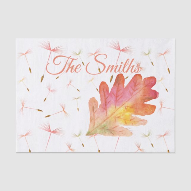 Delicate Dandelions & Autumn Leaf Tissue Paper (Front)