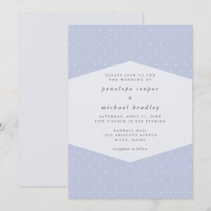 Delicate Dots Pretty Blue Wedding Invitation