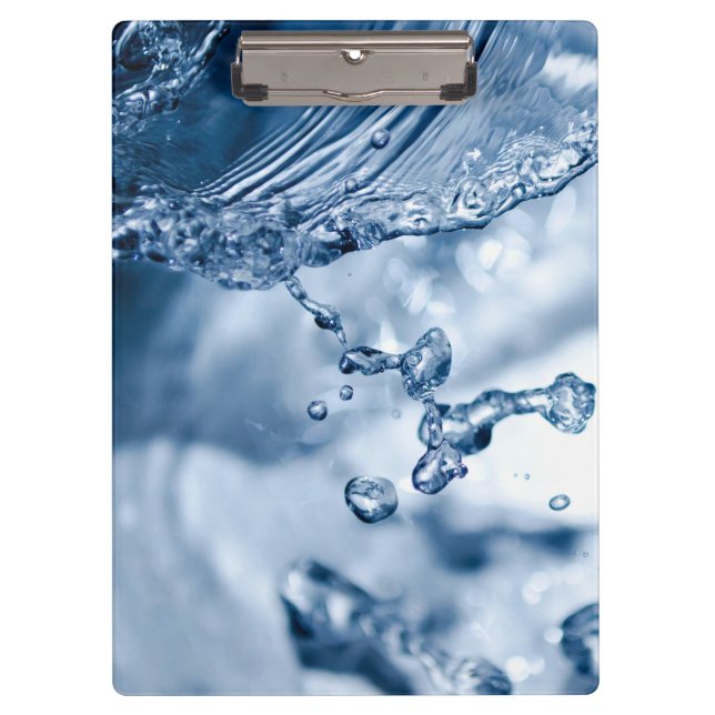 Delicate drops of light blue water  clipboard (Front)
