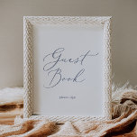 Delicate Dusty Blue Calligraphy Guest Book Sign<br><div class="desc">This delicate dusty blue calligraphy guest book sign is perfect for a modern wedding. The romantic minimalist design features lovely and elegant blue grey typography on a white background with a clean and simple look.</div>