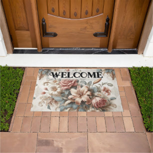 Delicate Elegance Floral Perfection Welcome Doormat