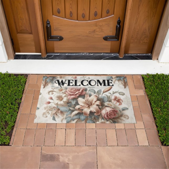 Delicate Elegance Floral Perfection Welcome Doormat (Outdoor)