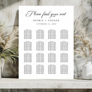 Delicate Elegant Script Wedding Seating Chart