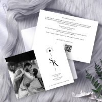 Delicate Exquisite Black & White Wedding Initials 