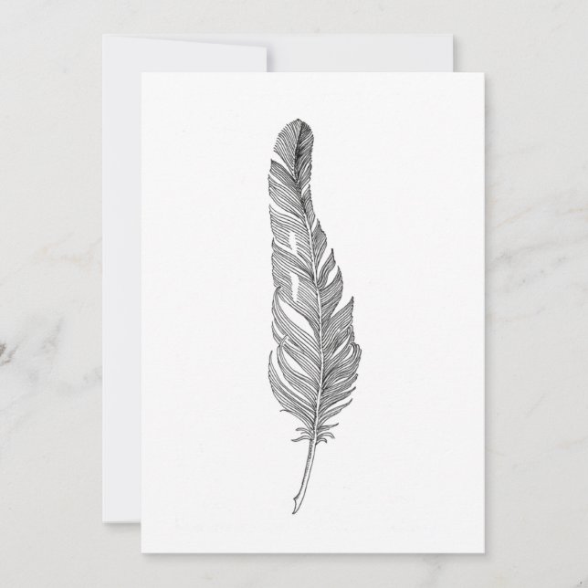 Delicate Feather Thank You card (Front)