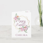 Delicate Feminine Floral Birthday Card For Her<br><div class="desc">Delicate floral birthday card that can be personalized with anybody's name or title such as Mom,  Grandma,  Aunty,  Nanny,  Nana,  etc.</div>