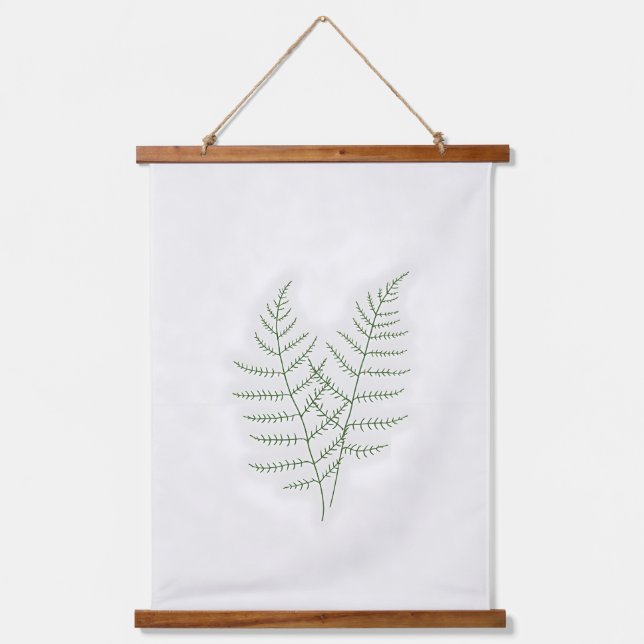 Delicate Fern Line Art.Minimalist Bedroom Art Hanging Tapestry (Front)