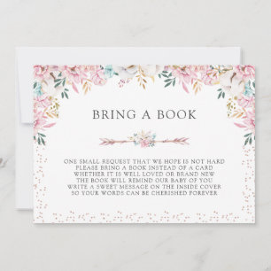 Delicate Floral & Arrows Bring a Book Invitation