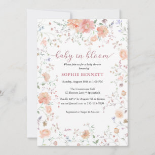 Delicate Floral Baby Shower Invitation