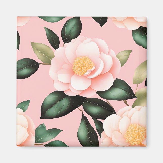Delicate Floral Camellia Magnet (Front)