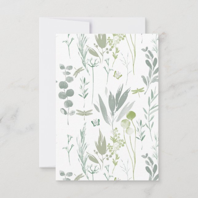 Delicate  floral custom invite (Front)