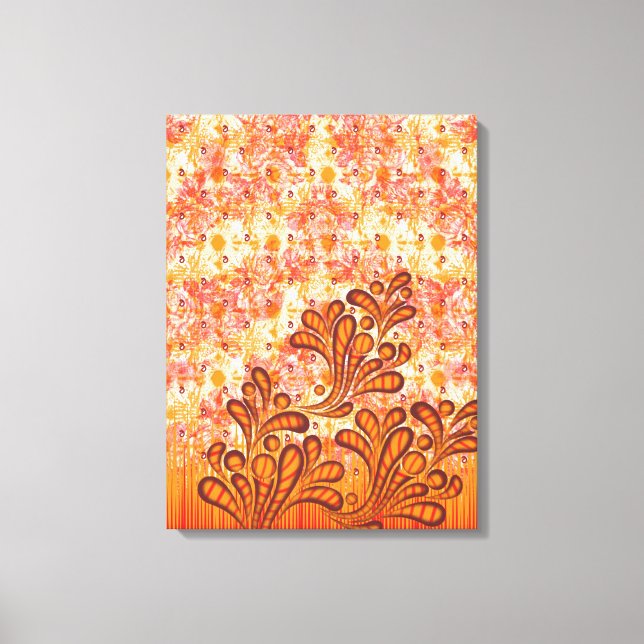 Delicate Floral Design on Beige Textured Canvas (Front)