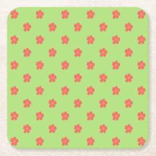 Delicate Floral Fabric Square Paper Coaster