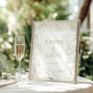 Delicate Floral Garden Wedding Cards & Gifts Poster