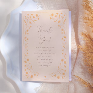 Delicate Floral Hand Drawn Storybook Baby Shower Thank You Card
