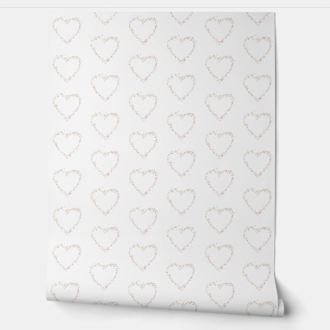 Delicate floral heart wall paper wallpaper  (Unrolling)