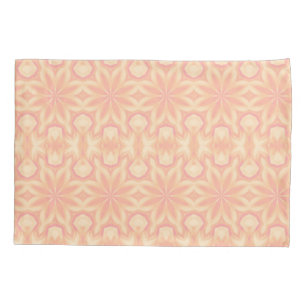 Delicate floral kaleidoscope pink yellow shape pillowcase