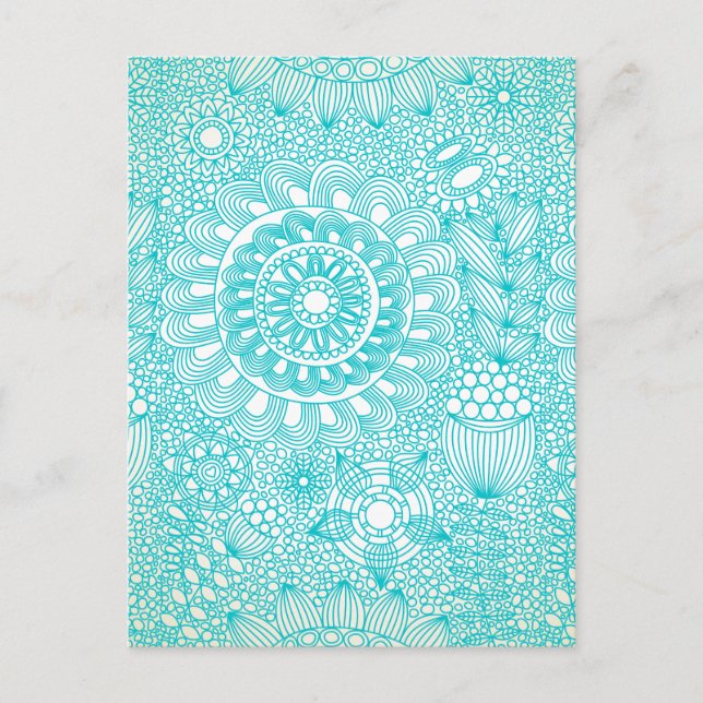 delicate floral lattice pattern postcard (Front)