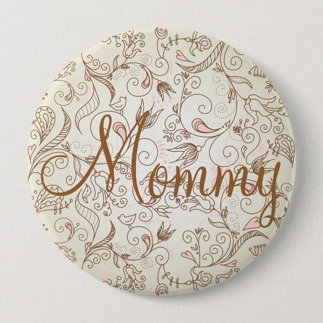 Delicate Floral Mom's Button (Front)